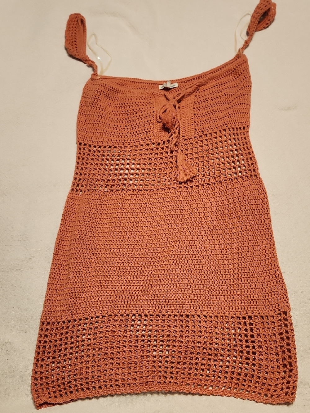 Charlotte Russe Terracotta Crochet Swim Cover-Up